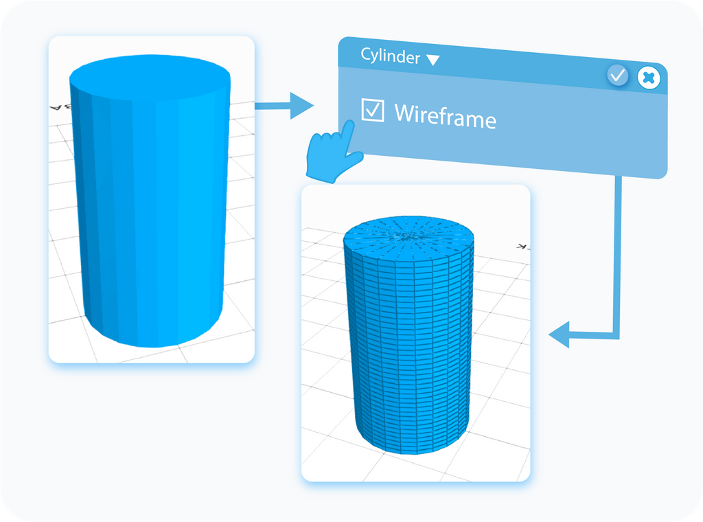 Toggle to enable the wireframe of the shape